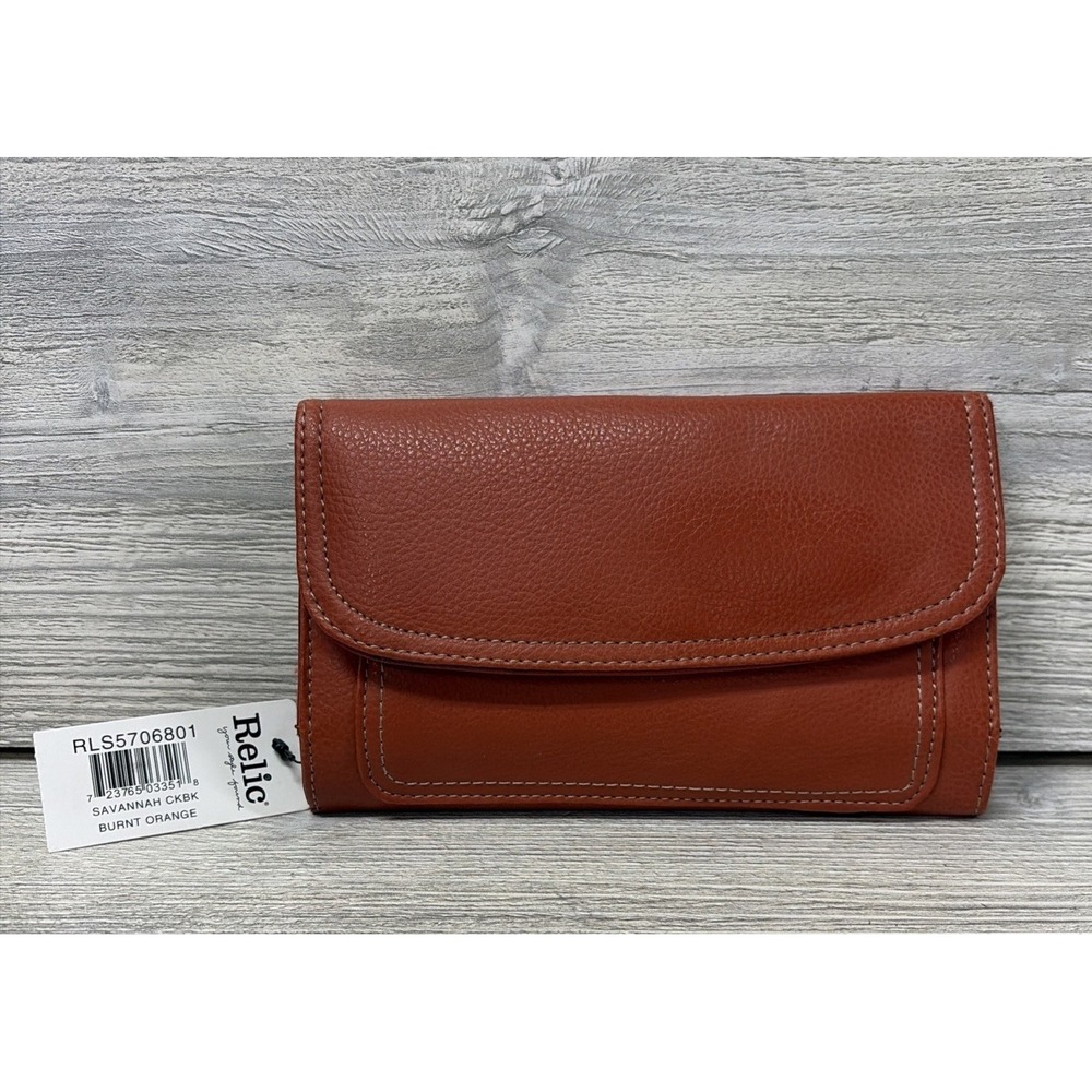 Relic Savannah Checkbook Wallet Burnt Orange Organizer Clutch NWT (e9)